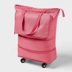 Bright room Collapsible Rolling Storage Tote - PINK - NWT